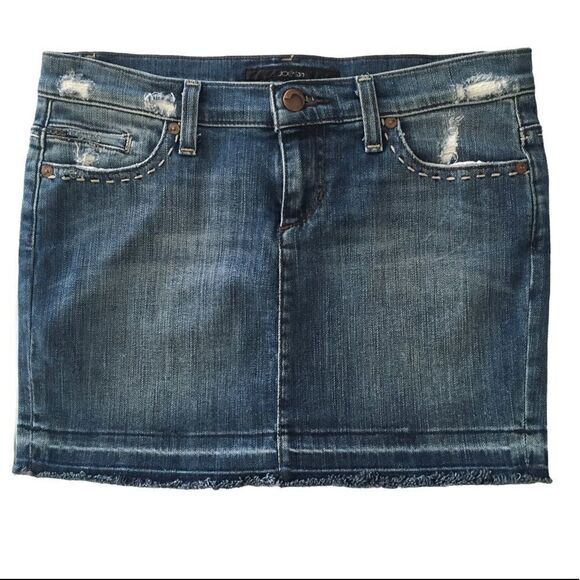 Joe’s Jeans Medium Wash Distressed Mini Skirt - Picture 1 of 7